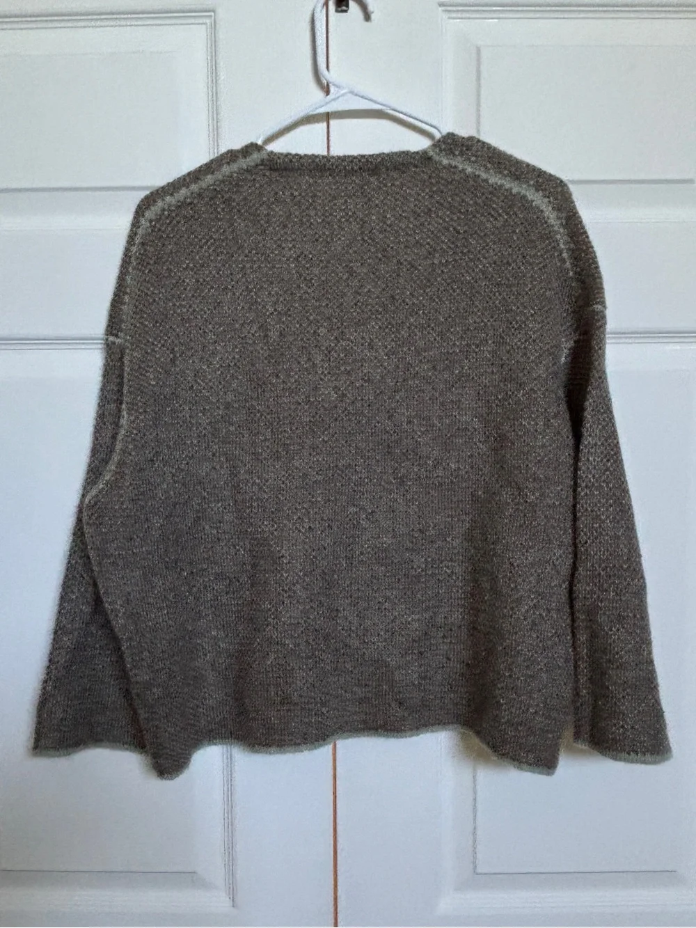 SOYER Women’s Mohair Blend V-Neck Oversized Knit Sweater Taupe 24x23